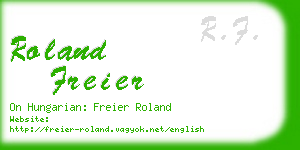 roland freier business card